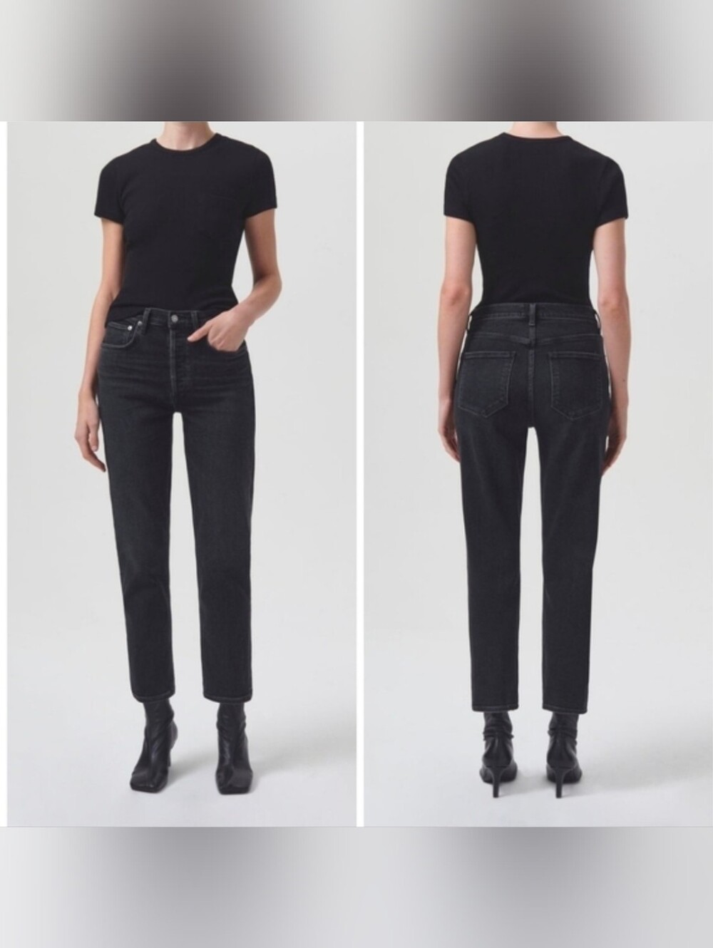 Agolde Riley High Rise Straight Crop  Jeans